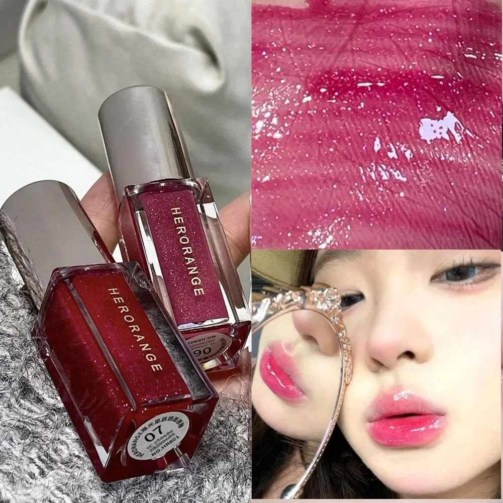Longlasting Crystal Jelly Berry Lip Makeup Glitter Mirror Lip Tint Oil Diamond Shimmer Lip Gloss Deeply Moisturizing Lip Plumper