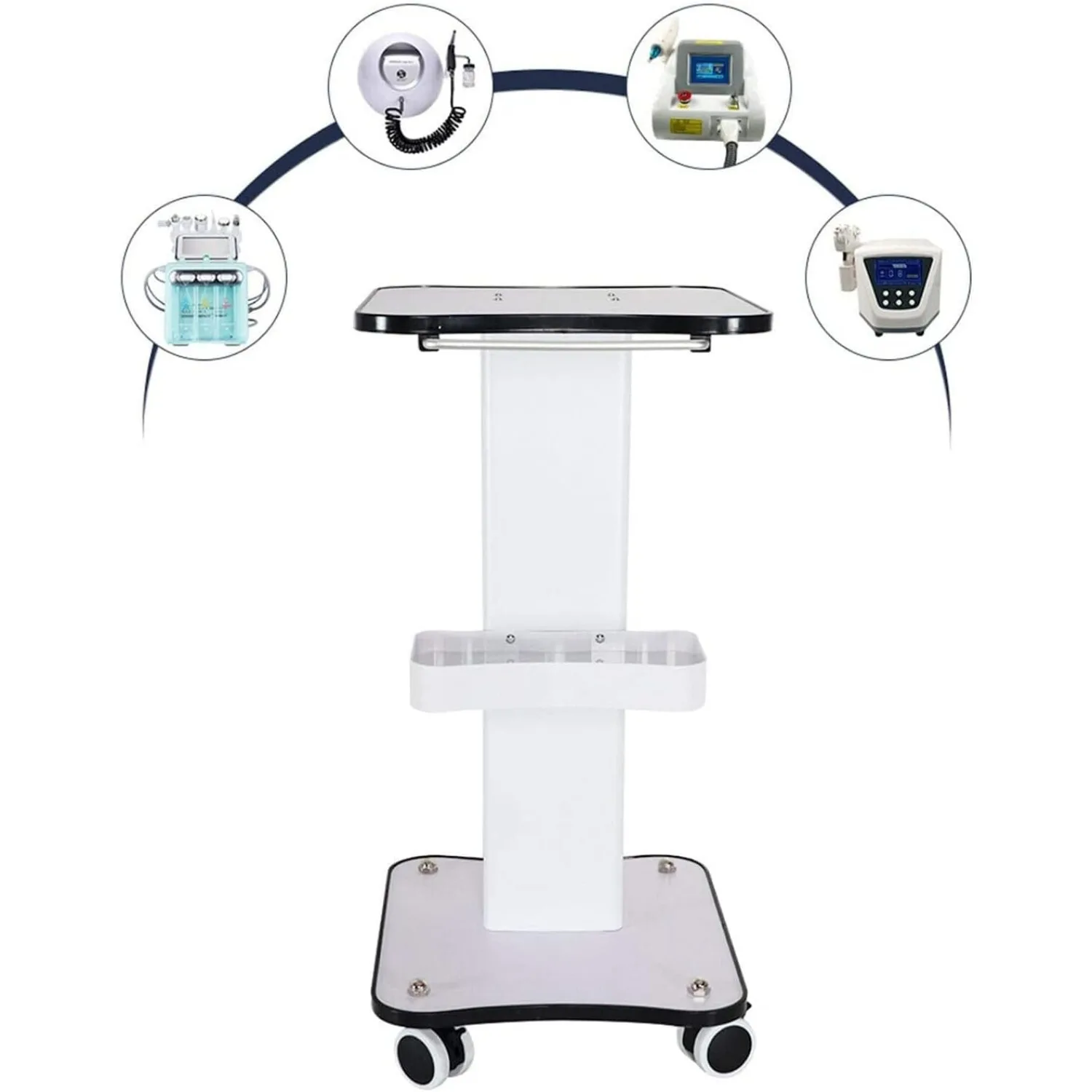 Salon Trolley, Trolley Mobile Stand Cart Rolling Trolley Hair Instrument Storage Tray Beauty Rolling Trolley Cart Equipment