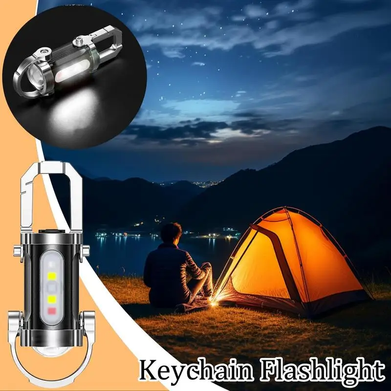سلسلة مفاتيح LED مصباح يدوي متعدد الوظائف COB ضوء العمل كيرينغ مقاومة للصدمات متعددة الوظائف معدات خارجية لرحلة الطريق #2