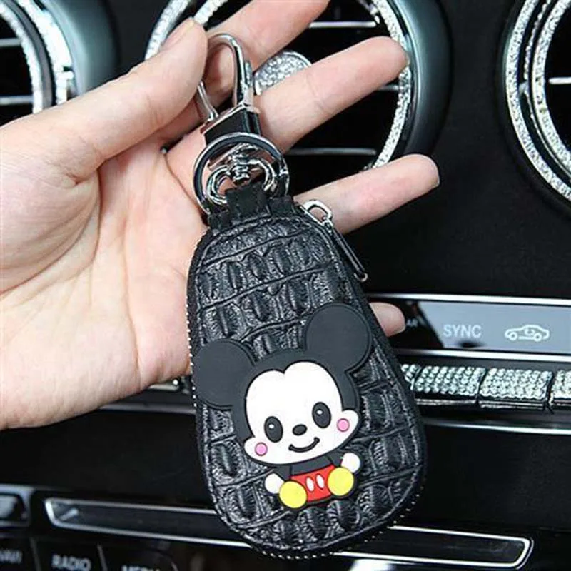 Disney Cartoon Mickey Minnie Mouse PU Leather portachiavi da donna portachiavi per auto portachiavi di alta qualità