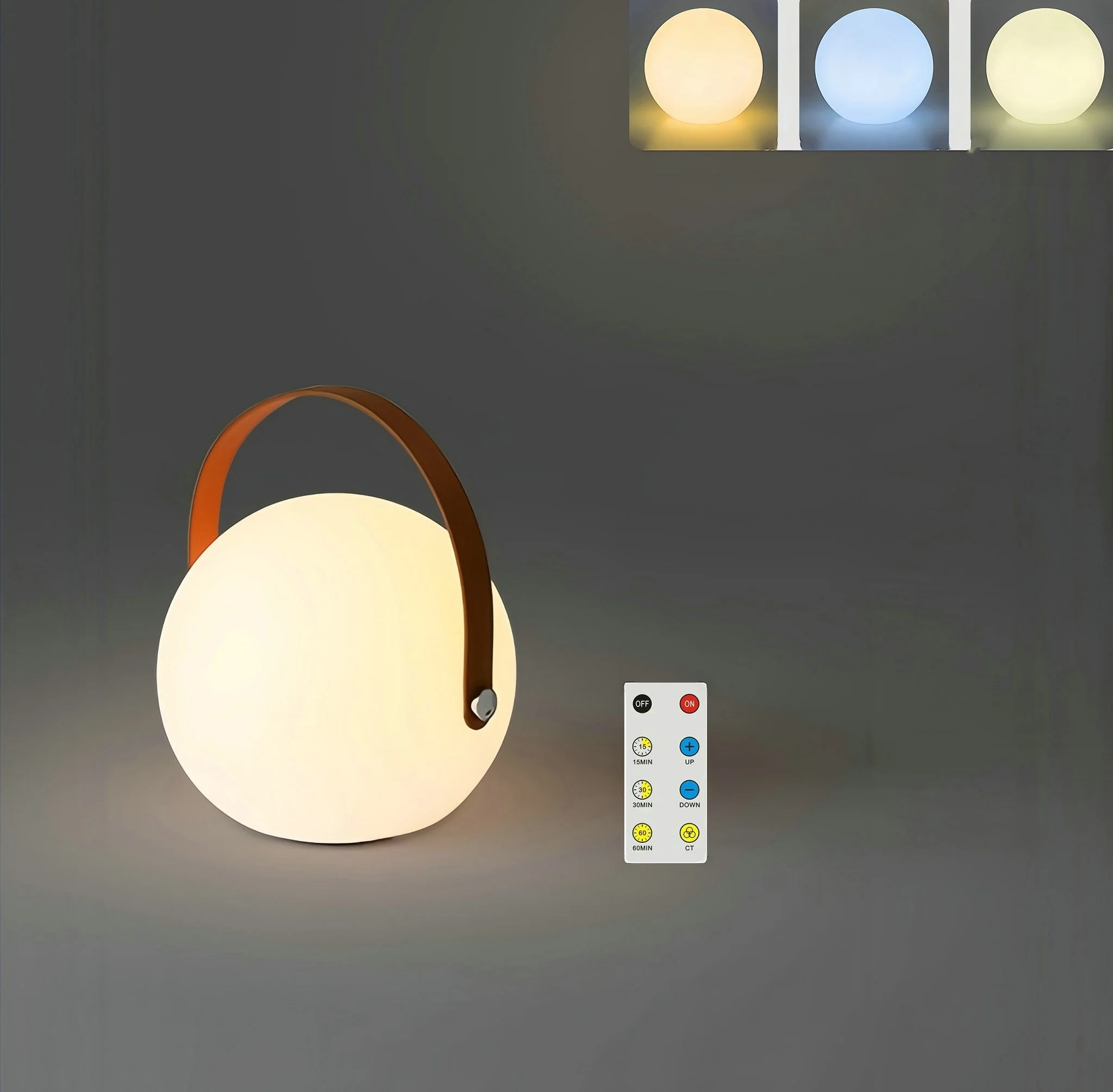 充電式で調光可能なムードランプ。led発光球ライト。ハンドル付き。7インチ。コードレス。色変更可能。子供用ナイトライト。リモコン操作。