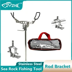 ZYZHE Hengelhouder 304 roestvrij staal Multi-hoekverstelling Zeehengelbeugel Hengelsteun Gereedschap