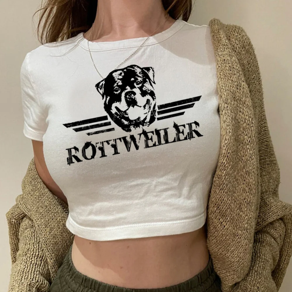 rottweiler cyber y2k hippie goth crop top Woman gothic Kawaii graphic yk2 crop top