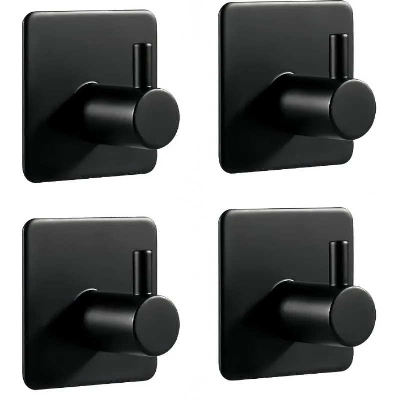 Stainless Steel Self Adhesive Hooks Sticky Wall Door Hook Robe Tea Towel Rustproof Towel Rack, Clothes Coat Hanger