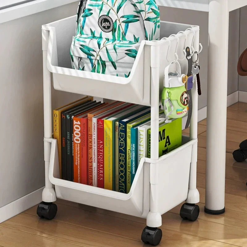 # Bookcase Cutecore Storage Rack Trolley Cart Household Items Display Shelf Room Decoration Librero Organizador Room Organizer