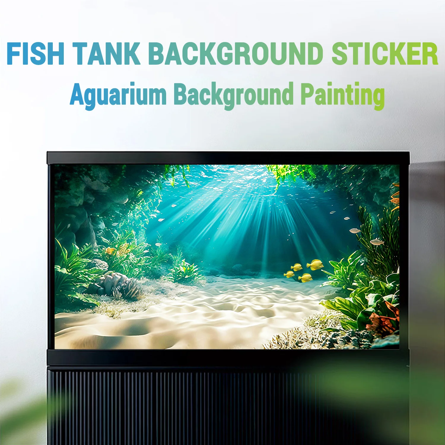 Aquarium Fishland - Beach Secret Land，fish tank background painting,