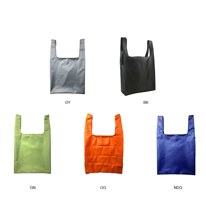 Foldable Portable Shopping Bag Reusable Environmental Protection Tote Home Travel Waterproof Storage Oxford Cloth Gray Pouch