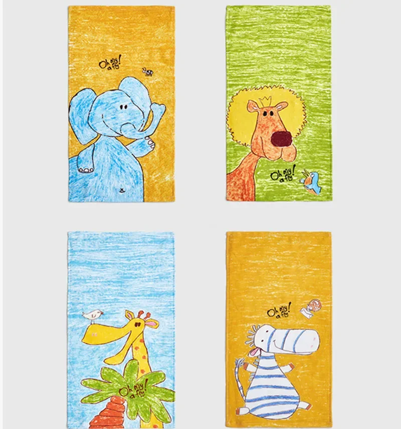 

1Pc 26x50cm Gauze Cotton Cartoon Animal Art Painted Children Kids Baby Home Bathroom Hand Face Towel