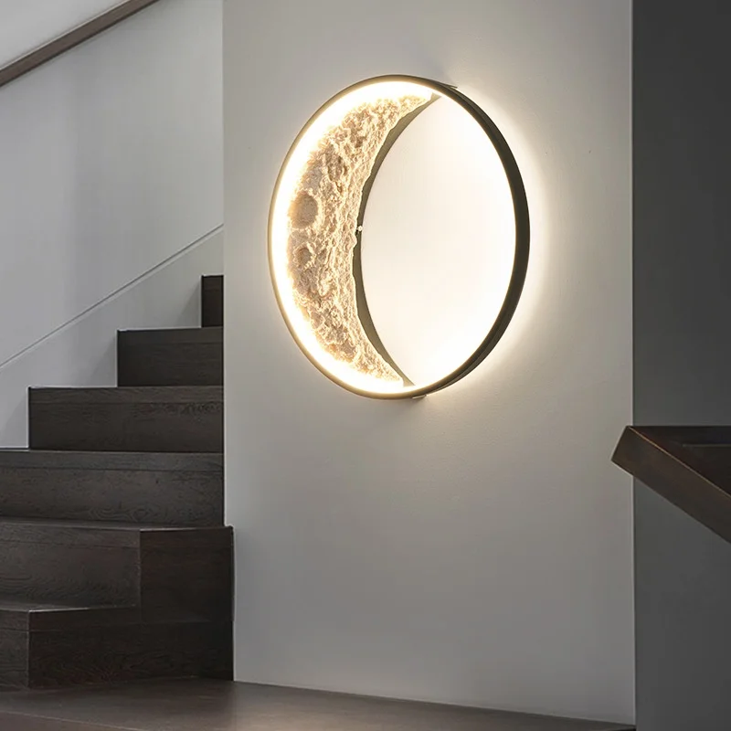 Art Crescent Entrance Corridor Wall Light Modern Bedroom Living Room Background Wall Moon Light Creative Moon Decorative Light