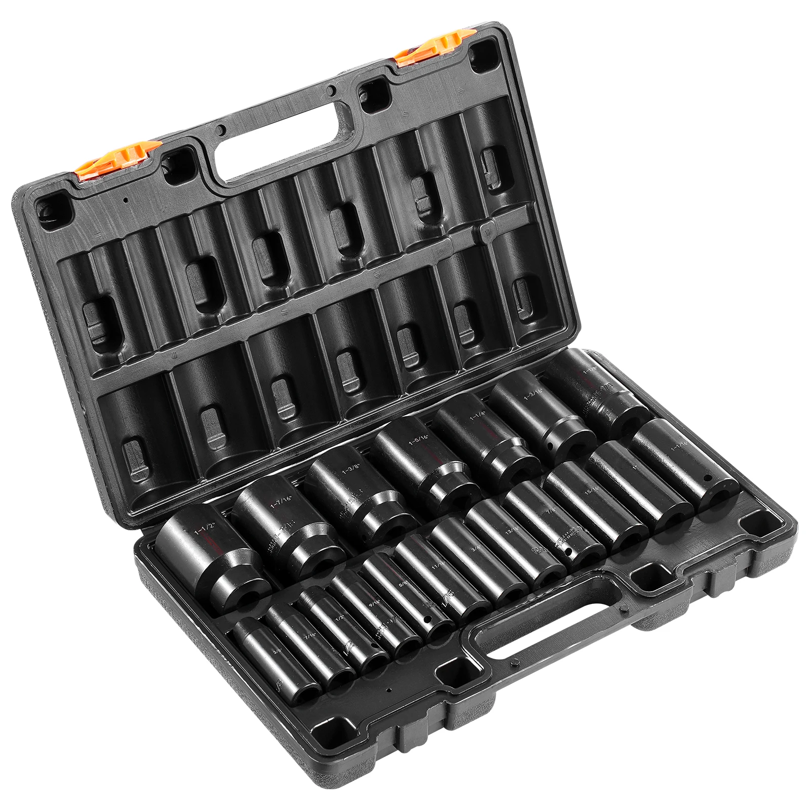 SucceBuy 14 19 26 PCS Impact Sockets Set 1/2Inch Standard Deep Drive 6-Point Socket With Carrying Case for Remove Wheel Lug Nuts