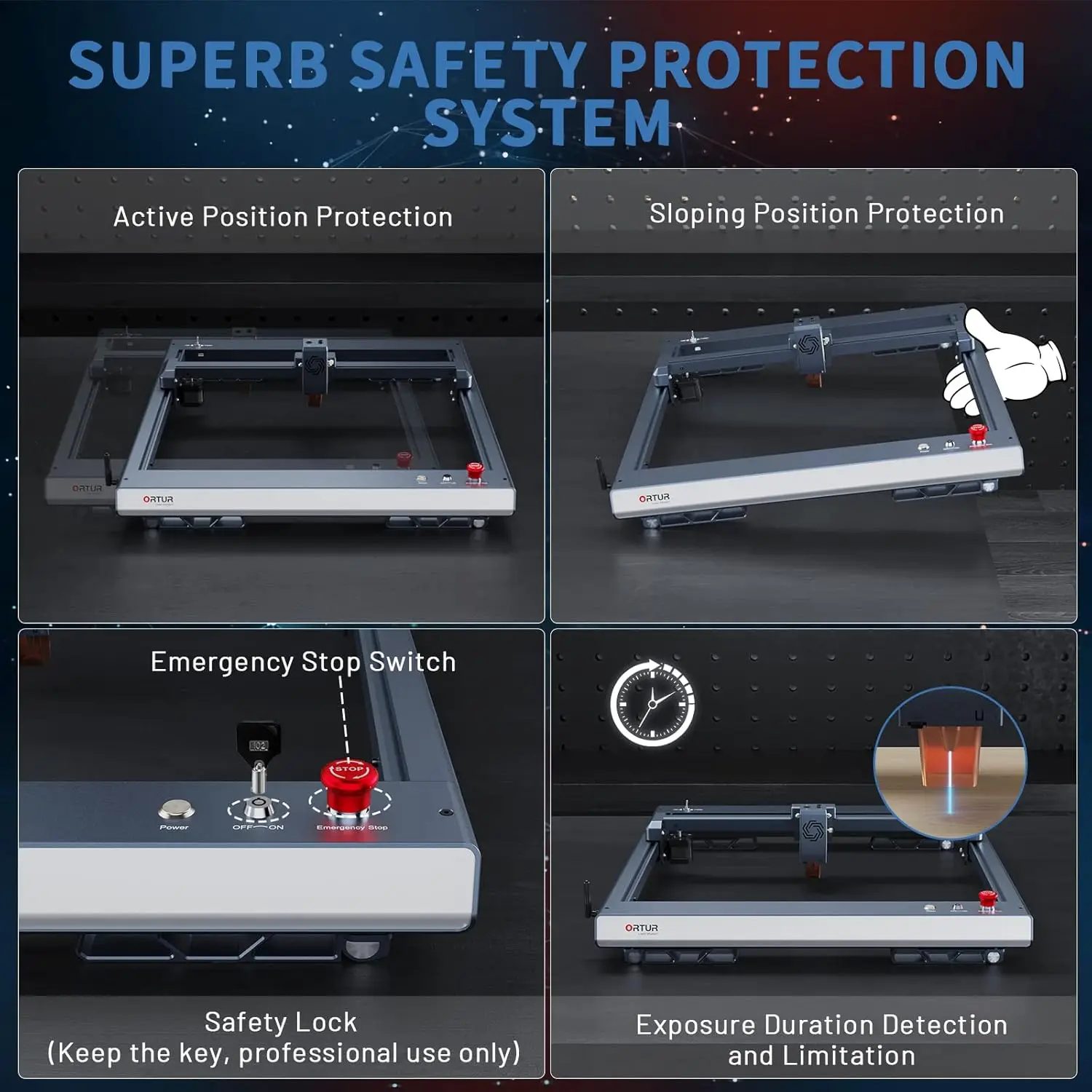 Ortur OLM3 LU2-10A 10 واط عالية الدقة سطح المكتب باستخدام الحاسب الآلي القاطع آلة الحفر بالليزر مع أرجل قابلة للطي لورق جلد الخشب