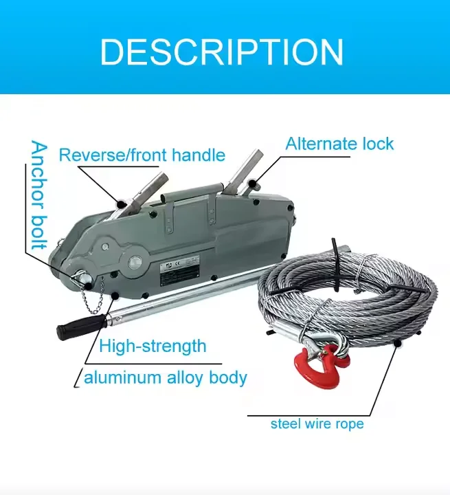 Wholesale Cheap Factory Direct Cable Pulling Winch Puller Machine 1Ton 3 Ton 5 Ton 10 Ton Manual Wire Rope Pulling Hoist