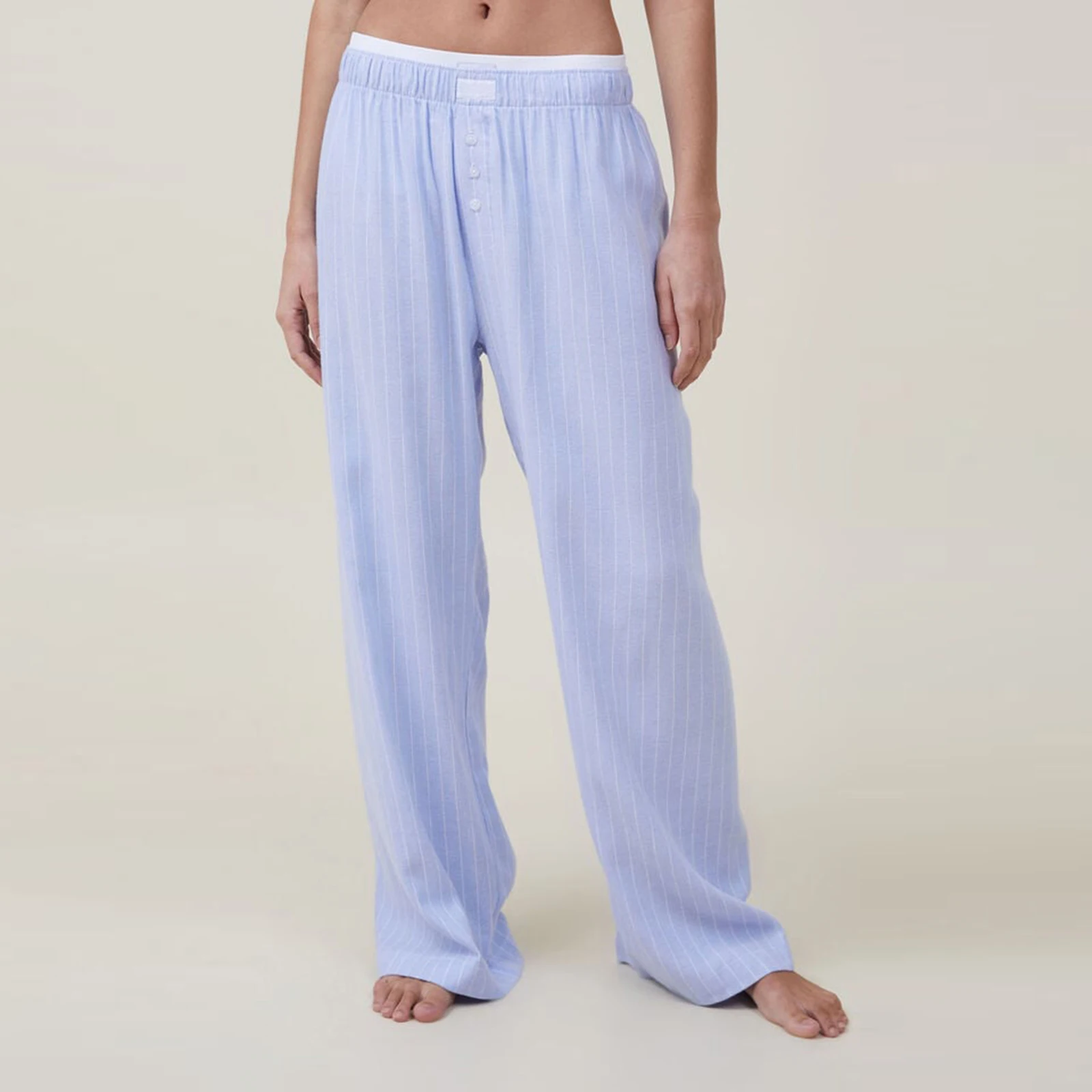 Women Fashion Comfy Pajama Pants Plaid/Striped Print Elastic Waist Loungewear Pants Stretch Sleep Pj Bottoms Sleepwear Homwear