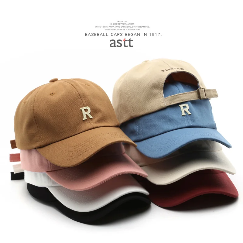 Dropshipping Fashion Letter R Embroidered Baseball Cap Adjustable Sports Hat Outdoor Dad Hat Snapback Hat