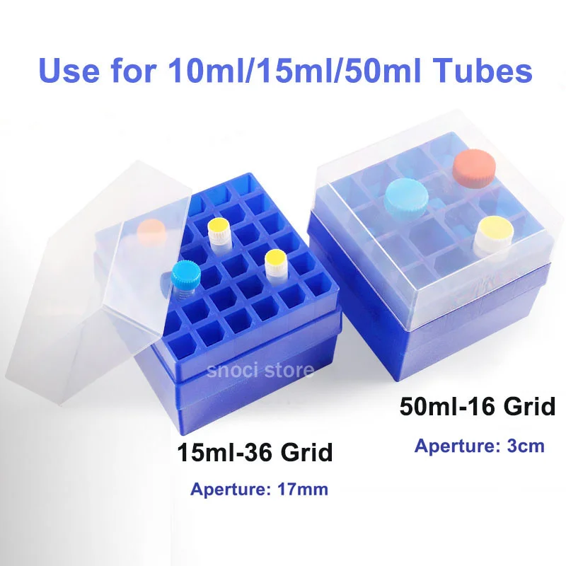 Centrifuge Tube Box,16/36 Grid Plastic Freezer Box，with Serial Number，cryopreservation Tube Box，use For 10ml/15ml/50ml