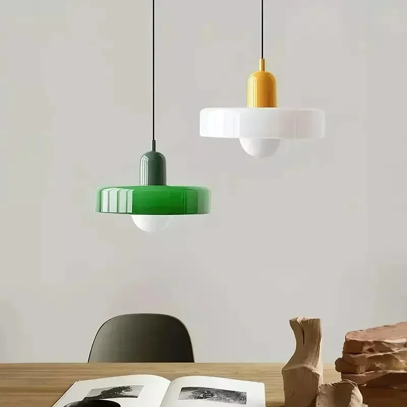 TechHPNordic Retro Glass Pendant Lamps Indoor E27 LED Chandelier Living Room Dining Room Bedroom