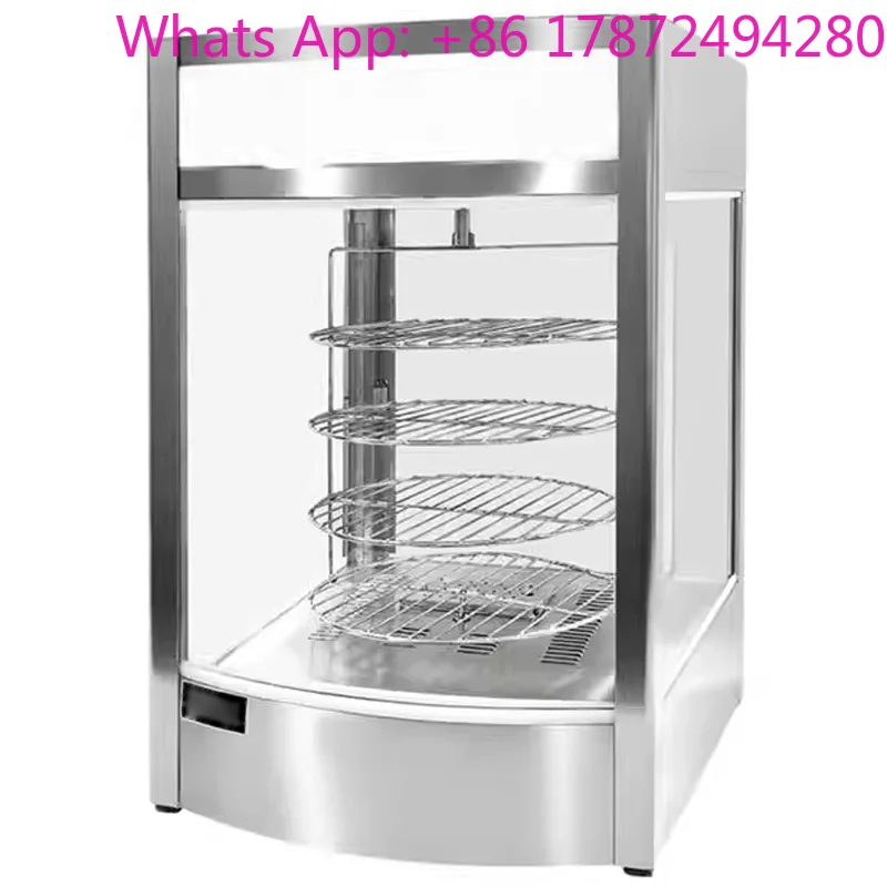 4-Tier Rotating Pizza Warmer Rotating Steam Heating System With Temperature Display Commercial Food Display Warmer