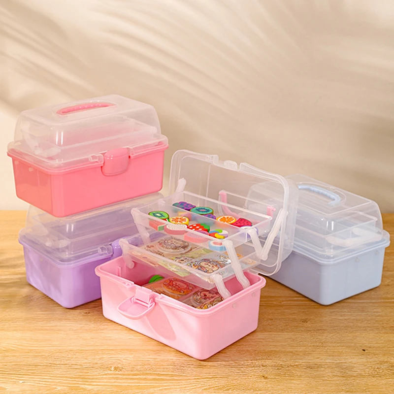 Children\'s Hair Accessories Storage Box Head Rope Hairpin Card Pen Sundries Stationery Box Cute Girl Jewelry Box