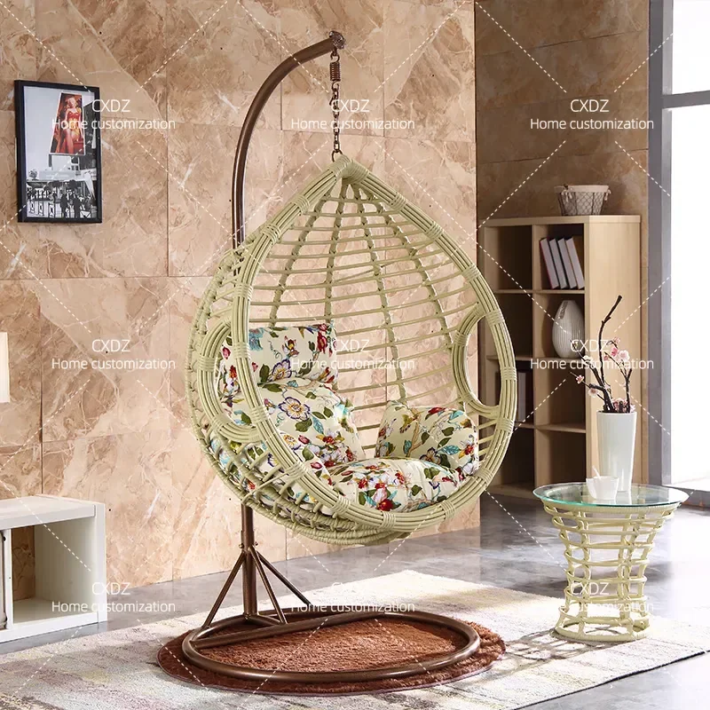 Hanging Chair Single Double Rattan Basket Bedroom Hammock Swing Coarse Rattan Cradle Household Hanging Orchid Basket