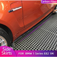 Carbon Fiber Side Skirts Extensions for BMW 1 Series E82 1M Coupe 2011-2018 Car Racing Side Door Bumper Apron Lip Body Kits FRP