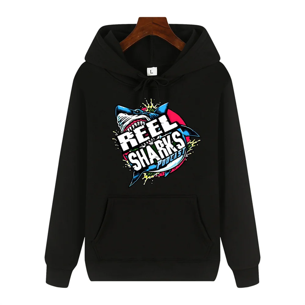 

Personalized Fierce Shark Print Autumn and Winter Comfort Plus Cashmere High Quality Men's Casual Fashion Warm Hoodie