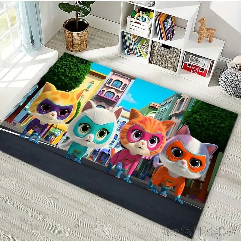 3D Disney Junior Super Kitties Printing Carpet for Kid's Room Living Room Bedroom Home Decor Area Rug Non-slip Mat Play Mat Gift