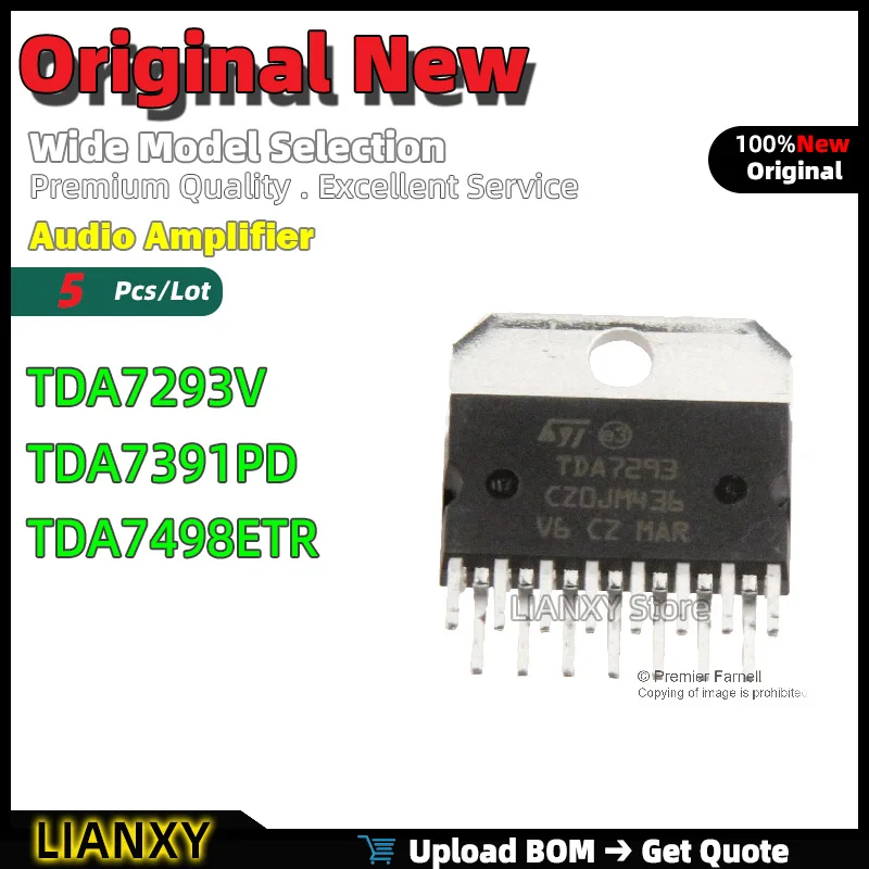 

5 шт. PowerSO-20 TDA7293V TDA7391PD TDA7498ETR аудиоусилитель новый оригинальный