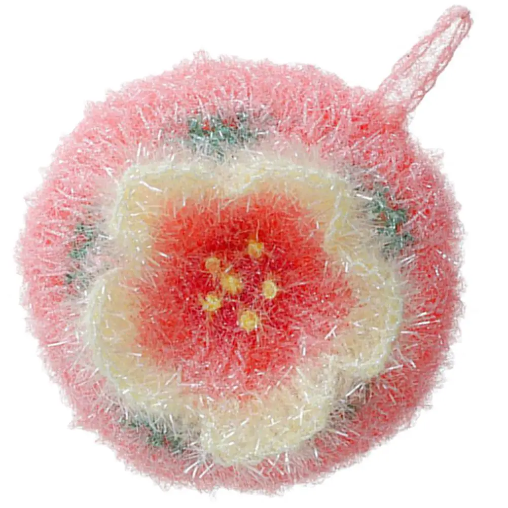 

Flower Dish Towel Acrylic Polyester Yarn Strong Stable Reusable Kitchen Cleaning Supplies Colored Scouring Cloth