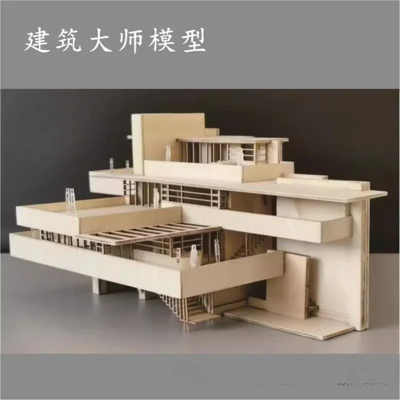 Hand-assembled set material package sand table scene, linden board model