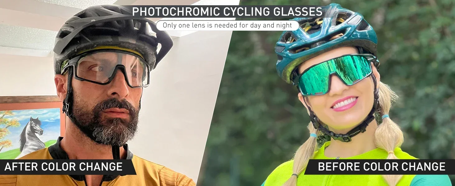 Kapvoe Gold Photochrome Brille Radfahren Sonnenbrille Männer Frauen Sport Geschwindigkeit Straße Mtb Mountainbike Fahrrad Zyklus Brillen Goggle – Detail 2