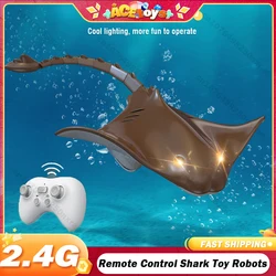 Remote Control Shark Toy Robots RC Boat Animals Manta 2.4G Electric Sharks Children Swimming Pool Water Ship Kids Toys for Boys