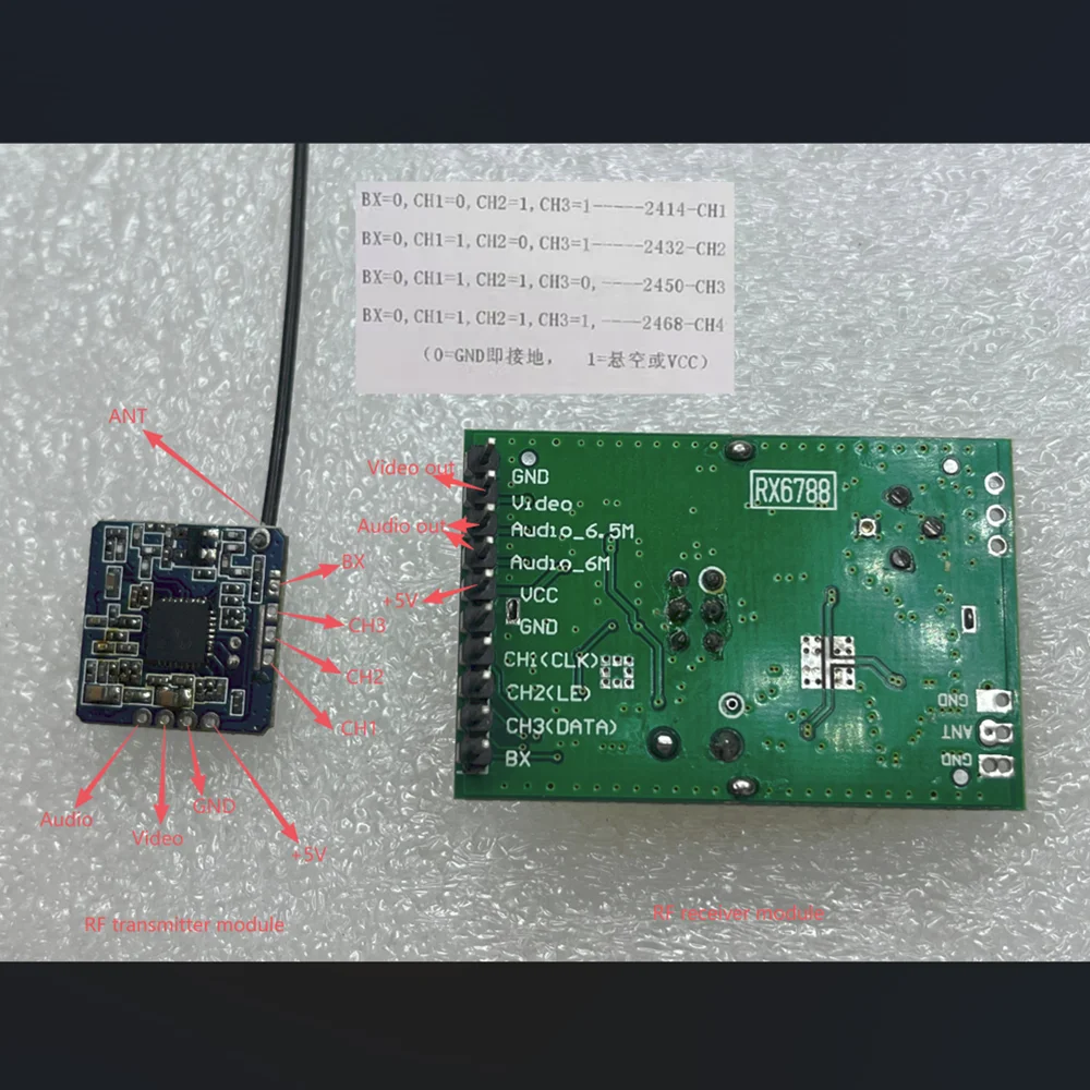1pcs New 2.4G Wireless Audio and Video Transmitter and Receiver Module (Applicable to drones)