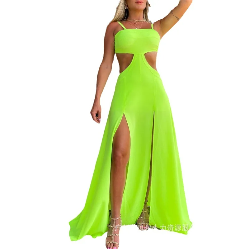 

Elegant and Pretty Women's Dresses 2023 Fashion New Holiday Sexy High Split Strap Long Womens Dresses on Offer Liquidation