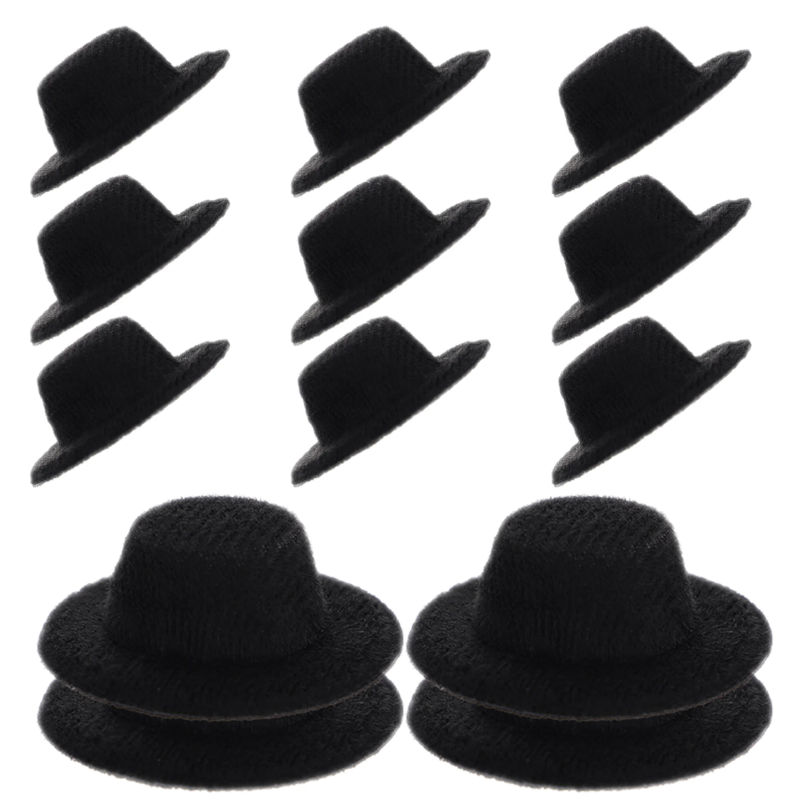 20 個黒ミニ帽子ミニチュアフォーマル帽子 Diy アクセサリー用スタイリッシュな髪飾りミニフォーマル帽子軽量