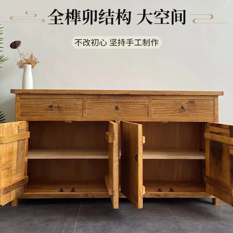 

Customized dining room, new Chinese-style living room, chest, all-solid wood rack, storage FT