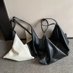 Elegante nuova morbida pelle di grande capacità borse da donna semplice Patchwork Trend Hobos borsa a tracolla personalizzata borse ascellari Casual