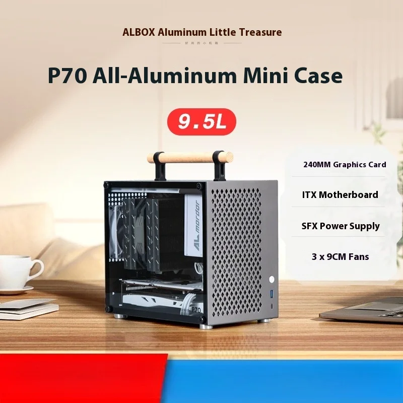 

ALBOX Алюминий Xiaobao P70 Полностью алюминиевый мини-компактный портативный хост A4 SFX Настольный компьютер Плагин ITX Маленькое шасси