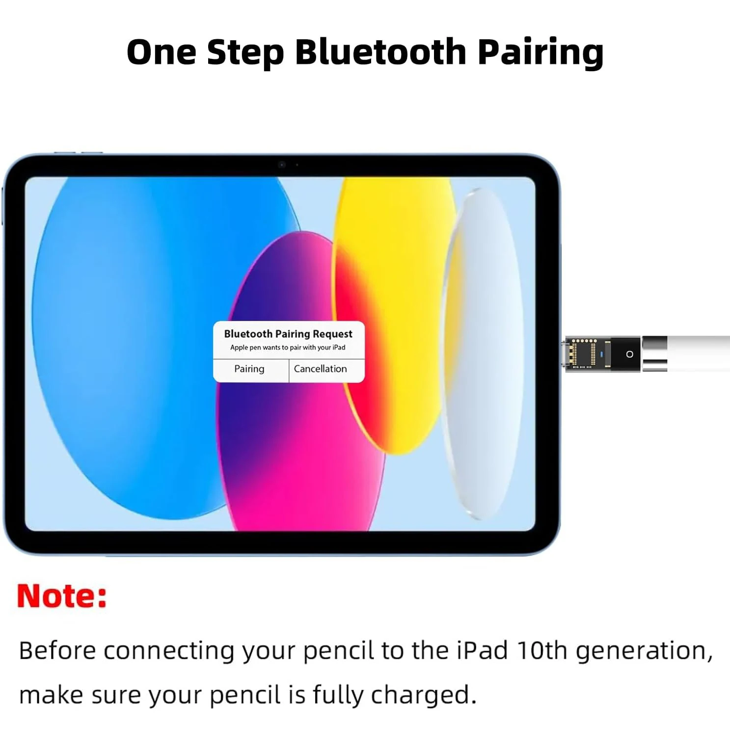 Tablet Stylus Charger Connector USB C to iPencil Charging Pairing Adapter Compatible with Pencil 1st and I/Pad 10th Generation