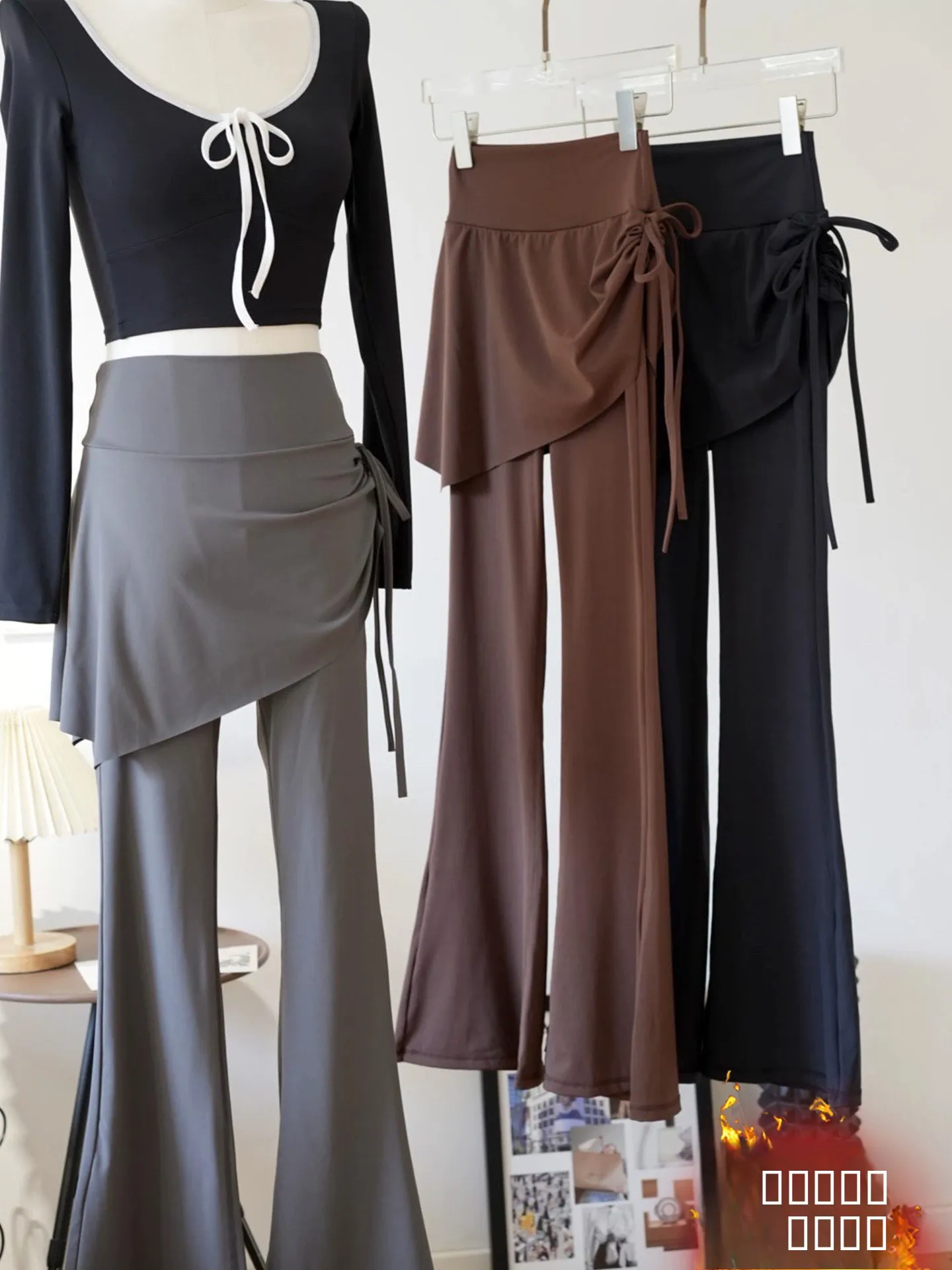 

High Waist Yoga Pants Women's Pilates Tight Slimming Sports Pants Outerwear Skirt Pants Casual Fitn High Elastici Nylon