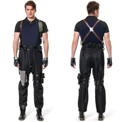 Leon S Cosplay Kennedy Kostuum Volwassen Mannen T-Shirt Broek Handschoenen Beentas Outfits Halloween Carnaval Feestpak