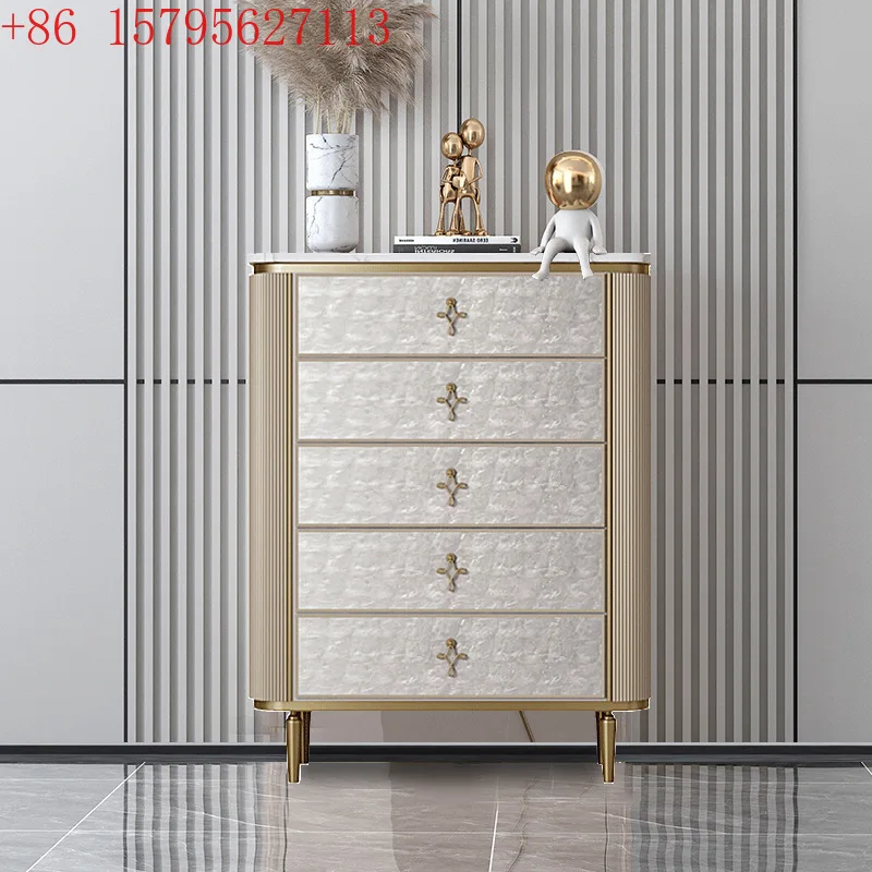 

Итальянский светлый роскошный комод для спальни, высококачественный шкаф для хранения из цельного дерева, современный простой корпус для гостиной
