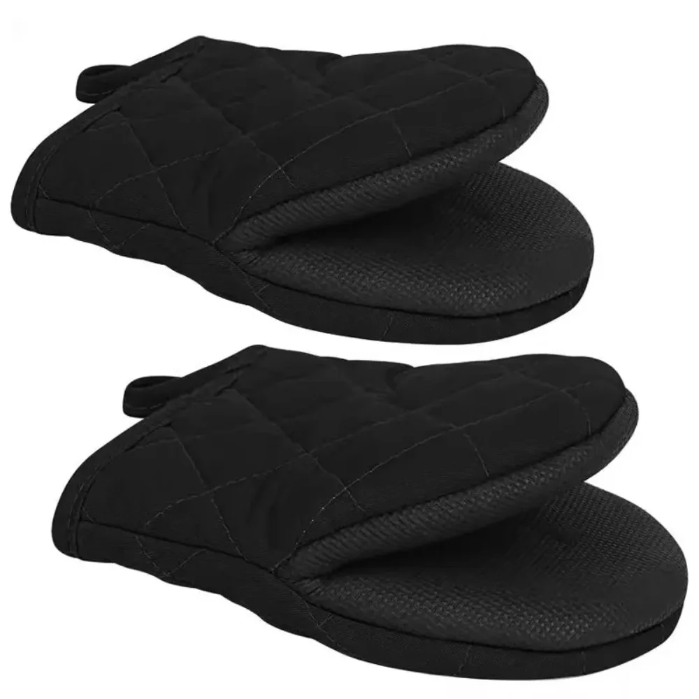 1/2Pcs Short Oven Mitts Kitchen Oven Gloves Heat High Resistant for BBQ Baking Cooking Grilling Household Microwave Oven Tools