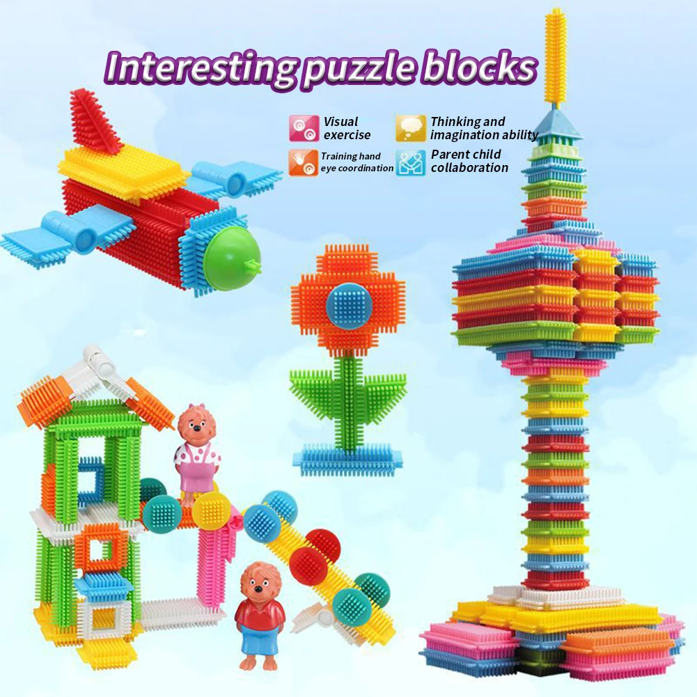 

Bristle Shape Building Blocks Toy Set Construction Learning Stacking Educational Block For Toddlers Kids