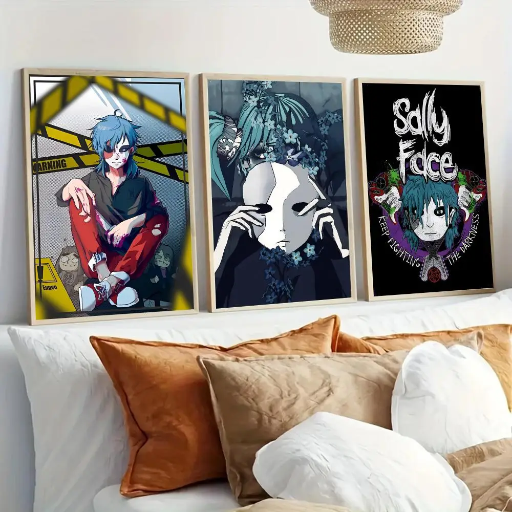 Game S-Sally Face Poster Modern Home Living Bedroom Bar Hallway Waterproof Wall Art Aesthetic Decor