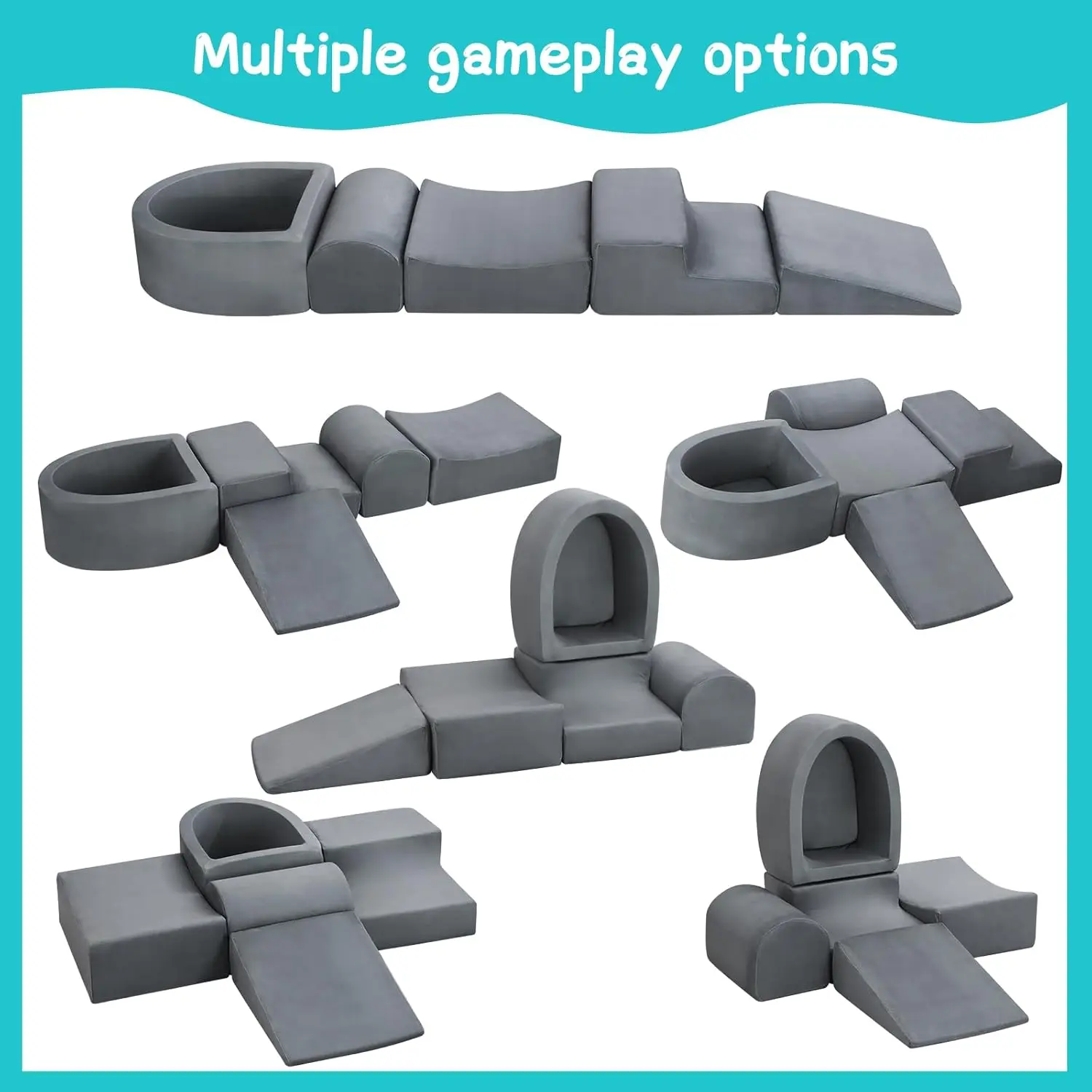 유아용 소프트 플레이 클라이밍 장난감, 5개 폼 클라이밍 블록 및 볼풀 (유아용), 어린이 아기 클라이밍 블록 폼 실내 놀이