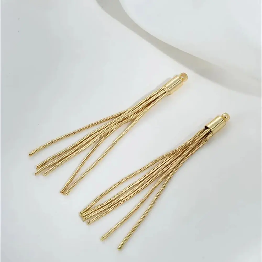 14K Copper Bag Real Gold Snake Bone Chain Fringed Pendant DIY Stud Earrings Jewelry Material Handmade Pendant Accessories