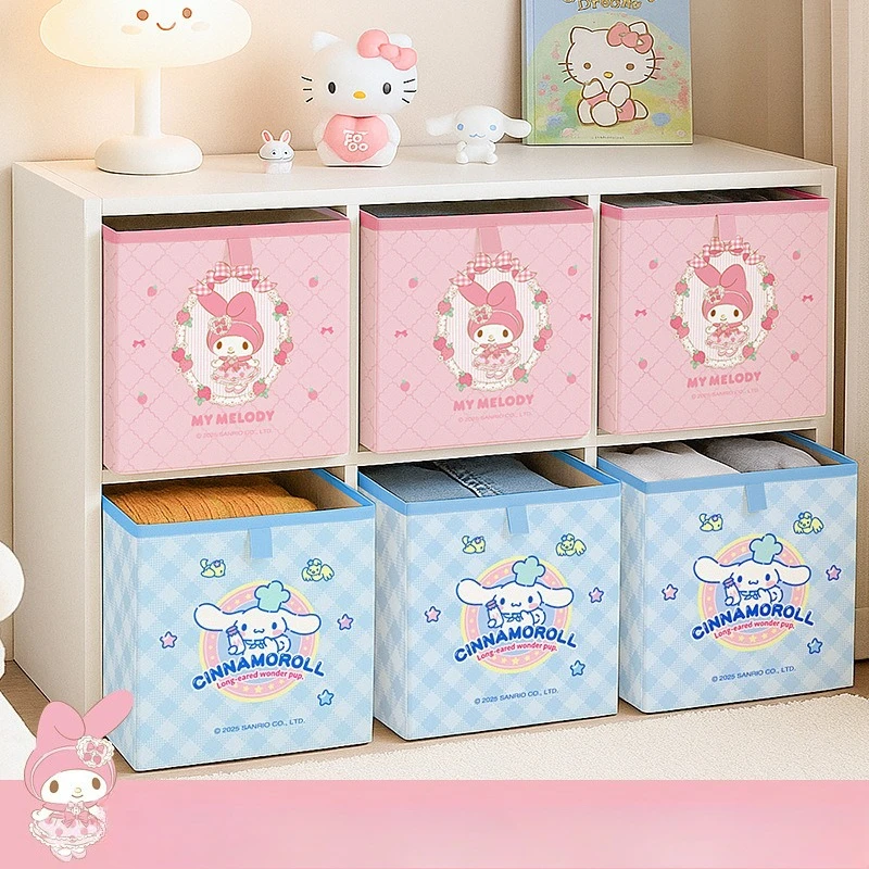 Japanese Sanrio Cartoon Foldable Storage Basket Home Office School Multi Use Clothes Stationery Organizer Box Kawaii New Hot - view 3