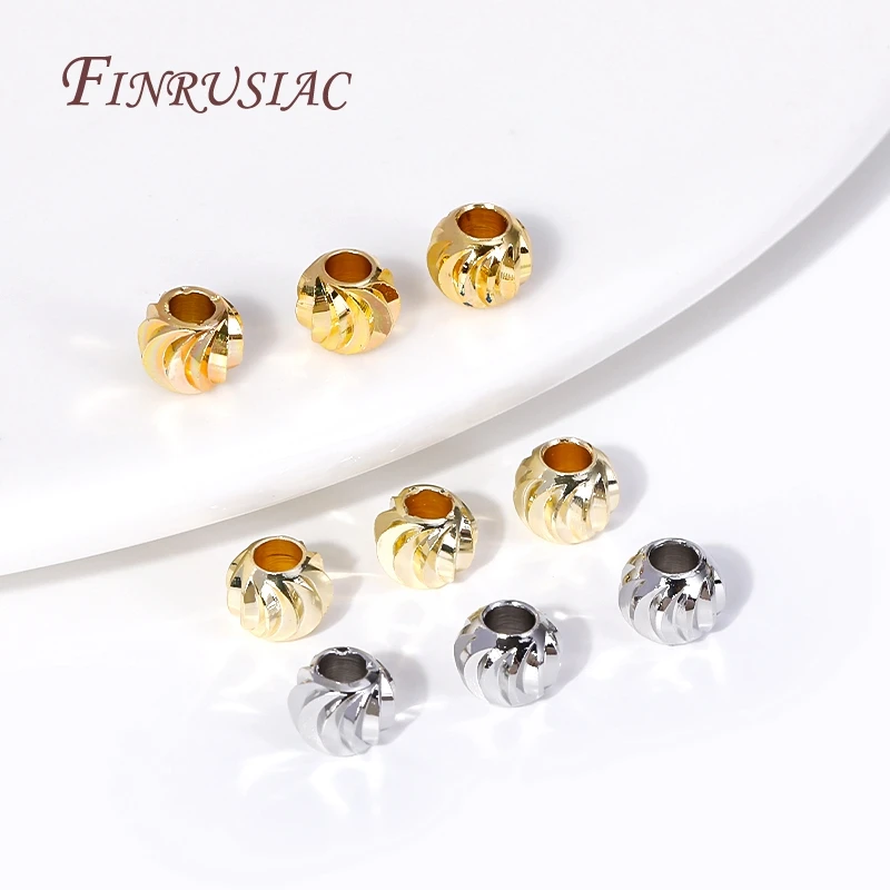 18K vergoldete Abstandshalter-Perlen für die Schmuckherstellung, 2,5-6mm Perlen-Trenner, dekorative Perlen für Armbänder, DIY-Zubehör Großhandel – Detail 37