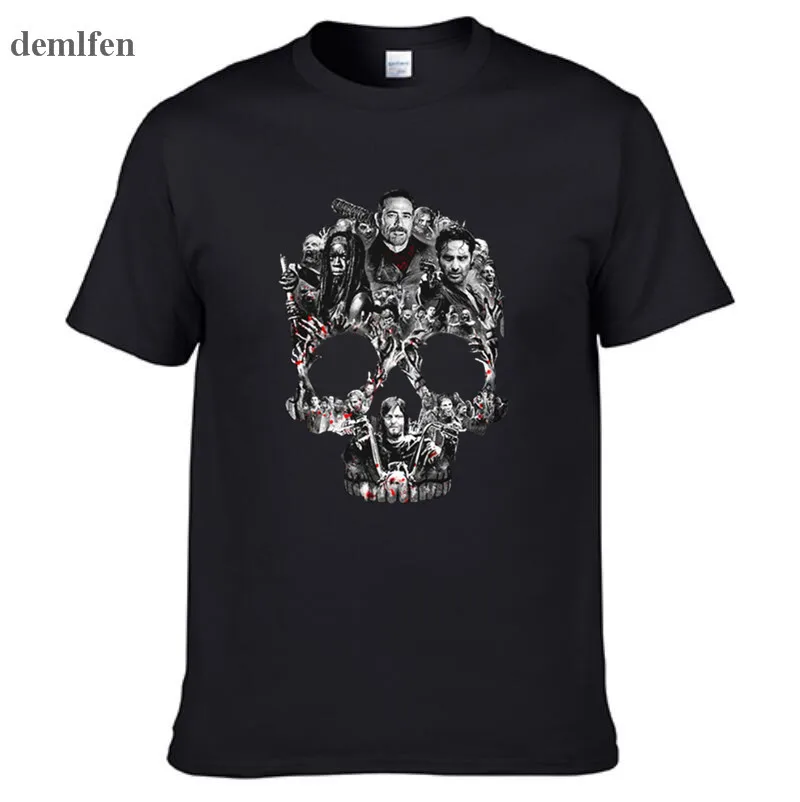 جديد The Walking Dead Negan Lucille تي شيرت رجالي تلفزيوني demlfen قطن تي شيرت تي شيرت علوي مقاس أوروبي XS ~ XXXL #1