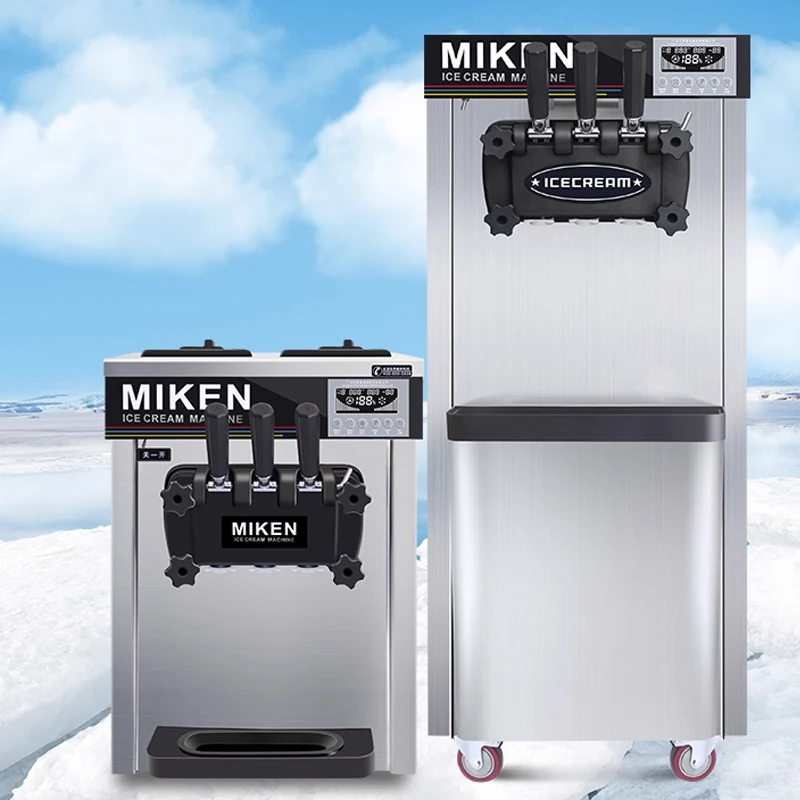 

Desktop Soft Ice Cream Machine 3 Flavors Stainless Steel Frozen Yogurt Vending Machine
